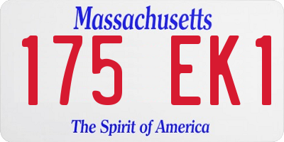 MA license plate 175EK1