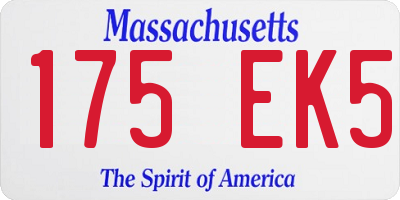 MA license plate 175EK5