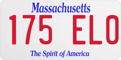 MA license plate 175EL0