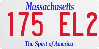 MA license plate 175EL2