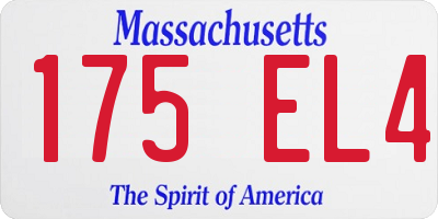 MA license plate 175EL4