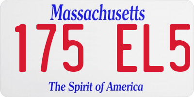 MA license plate 175EL5