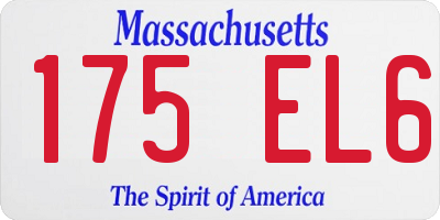 MA license plate 175EL6