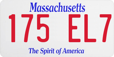 MA license plate 175EL7