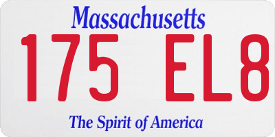 MA license plate 175EL8