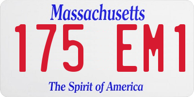 MA license plate 175EM1