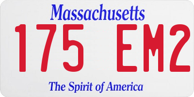 MA license plate 175EM2