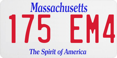 MA license plate 175EM4