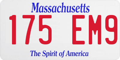 MA license plate 175EM9