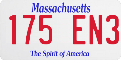 MA license plate 175EN3