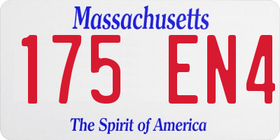 MA license plate 175EN4