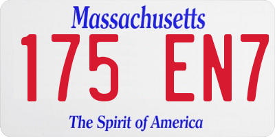 MA license plate 175EN7