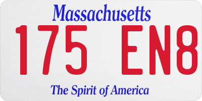 MA license plate 175EN8