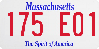 MA license plate 175EO1