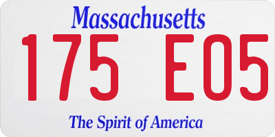 MA license plate 175EO5