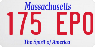 MA license plate 175EP0