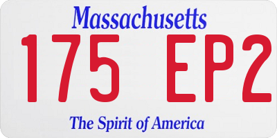 MA license plate 175EP2