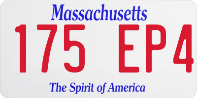 MA license plate 175EP4