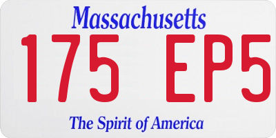MA license plate 175EP5