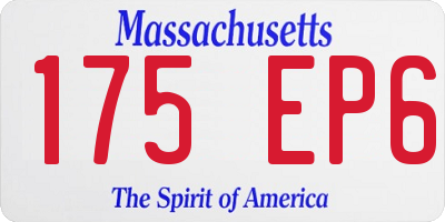 MA license plate 175EP6