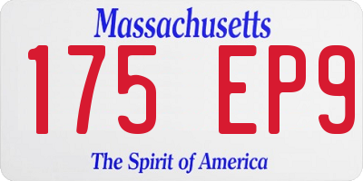 MA license plate 175EP9