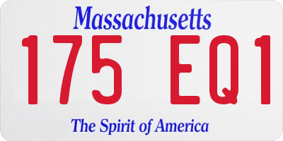 MA license plate 175EQ1
