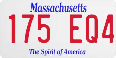 MA license plate 175EQ4