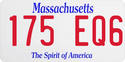 MA license plate 175EQ6