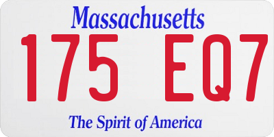 MA license plate 175EQ7