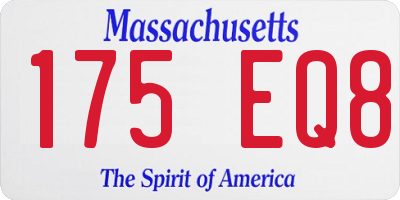 MA license plate 175EQ8