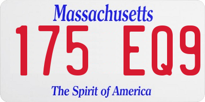 MA license plate 175EQ9