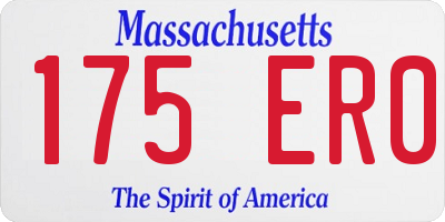 MA license plate 175ER0