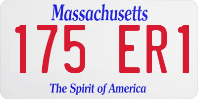 MA license plate 175ER1