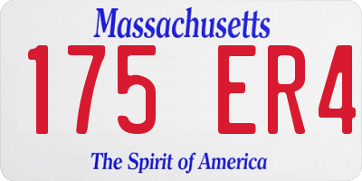 MA license plate 175ER4