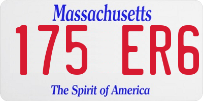 MA license plate 175ER6