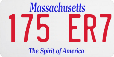 MA license plate 175ER7