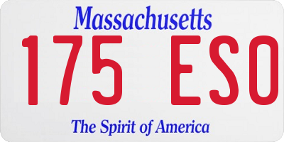 MA license plate 175ES0