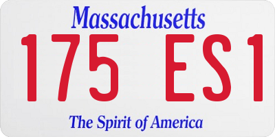 MA license plate 175ES1