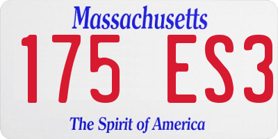 MA license plate 175ES3