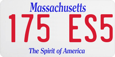 MA license plate 175ES5