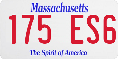 MA license plate 175ES6