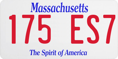 MA license plate 175ES7