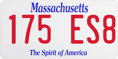 MA license plate 175ES8