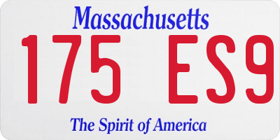 MA license plate 175ES9