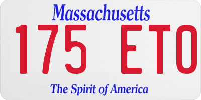 MA license plate 175ET0