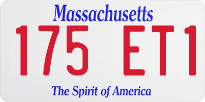MA license plate 175ET1
