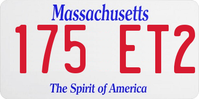 MA license plate 175ET2