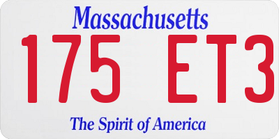 MA license plate 175ET3