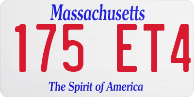 MA license plate 175ET4