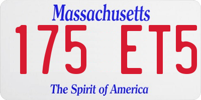 MA license plate 175ET5